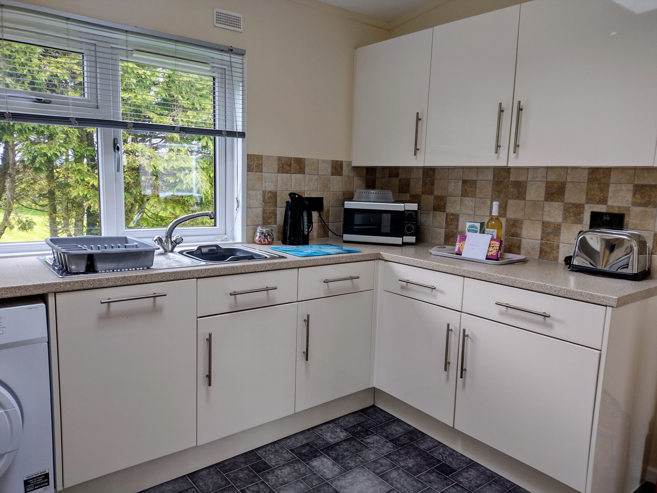 Apple Blossom kitchen sink, dishwasher and worktop